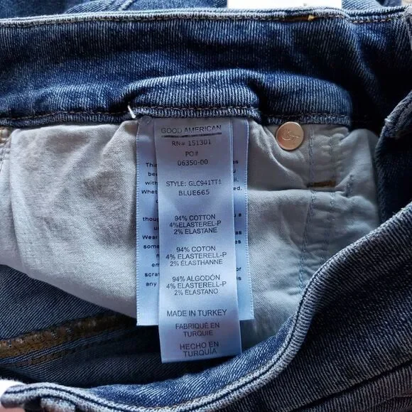 Good American Good Legs Crop Cotton/Elastane Stretchy Skinny Jeans Size 6/28
